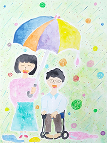 市立向陽小学校2年 大野　遥琴（おおの　なこ）「こころは晴れだね」のイメージ