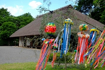 古民家園の七夕飾りの拡大写真を表示