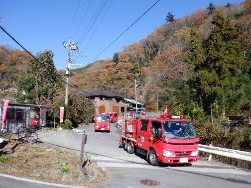 防火パレード2（沢井簡易郵便局前）　写真