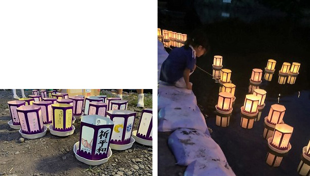 灯ろう流し 写真