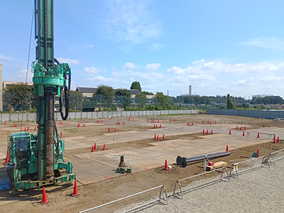 杭工事の状況（8月下旬）の写真