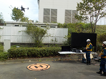 ドローンによる点火確認の画像