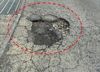 7月事例補修前の道路